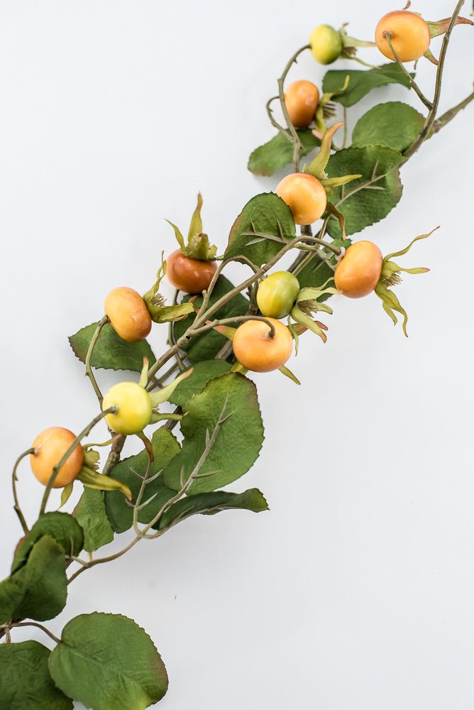 Artificial, Yellow & Orange, Rosehip Spray - 41" - Greenery MarketFSR653-YE/OR