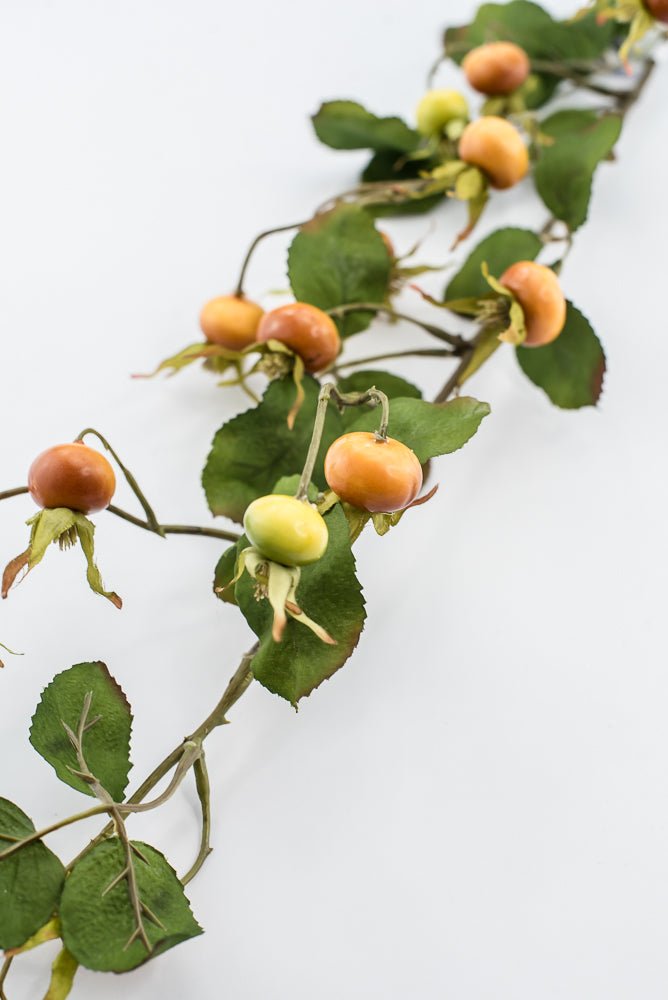 Artificial, Yellow & Orange, Rosehip Spray - 41" - Greenery MarketFSR653-YE/OR