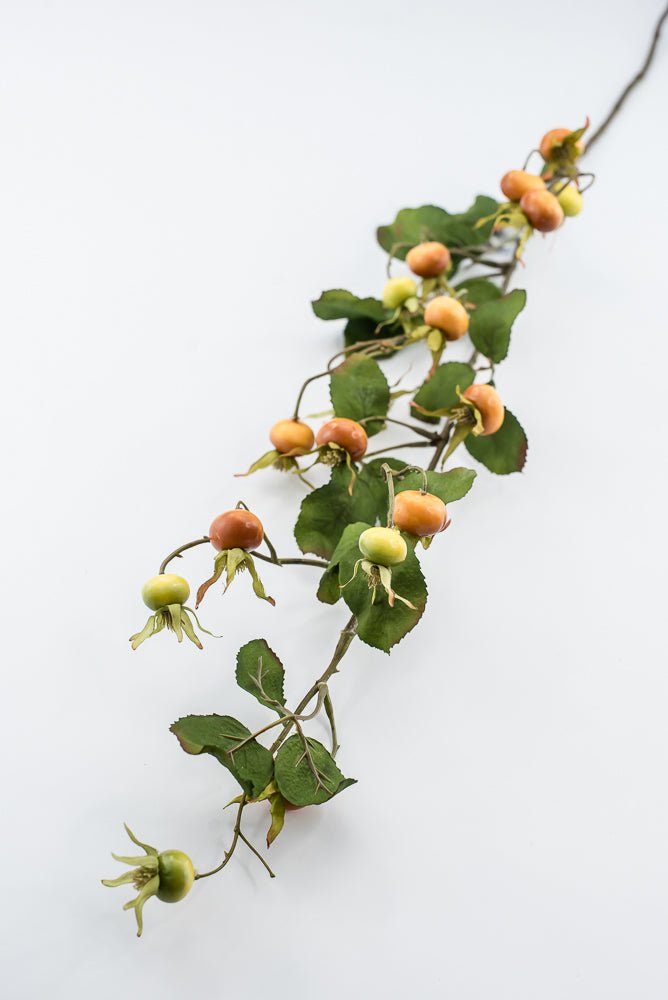 Artificial, Yellow & Orange, Rosehip Spray - 41" - Greenery MarketFSR653-YE/OR