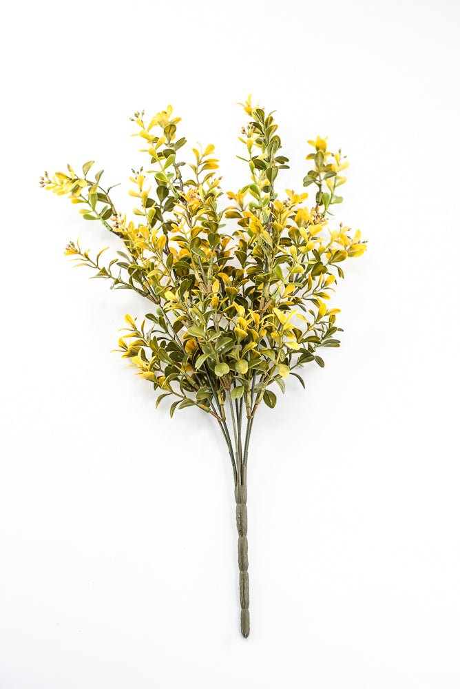 Artificial, Yellow, Plastic Boxwood Bush - 18" - Greenery Market57519YW