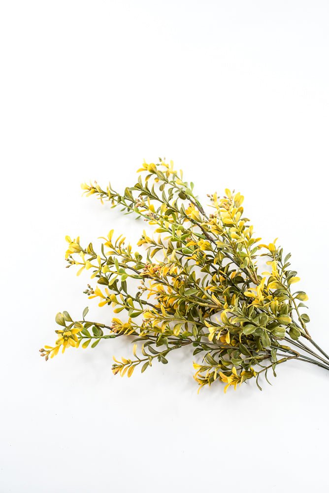 Artificial, Yellow, Plastic Boxwood Bush - 18" - Greenery Market57519YW