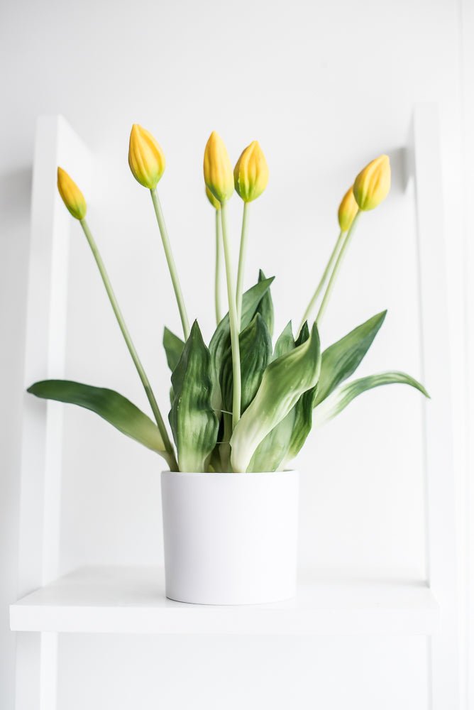 Artificial, Yellow, tulips in a container - Greenery Market6544-Y
