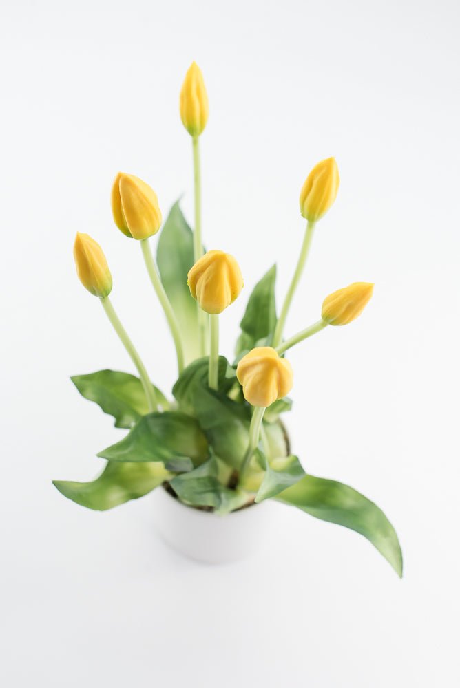 Artificial, Yellow, tulips in a container - Greenery Market6544-Y