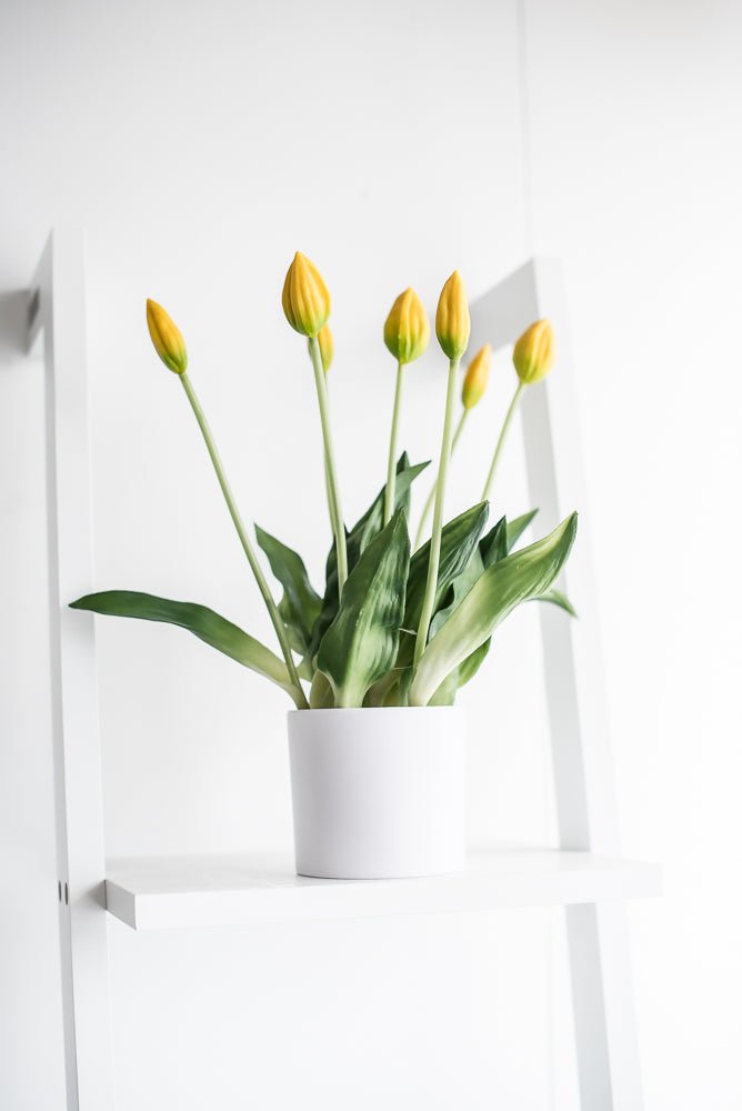 Artificial, Yellow, tulips in a container - Greenery Market6544-Y