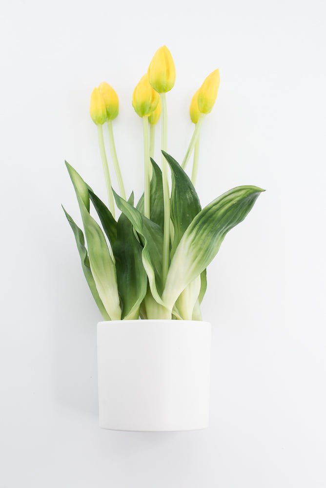 Artificial, Yellow, tulips in a container - Greenery Market6544-Y