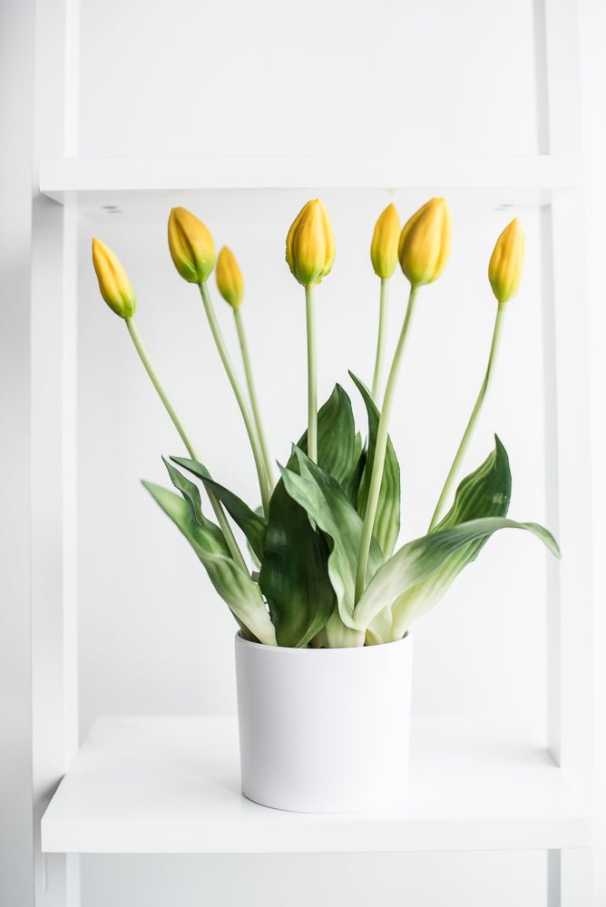 Artificial, Yellow, tulips in a container - Greenery Market6544-Y