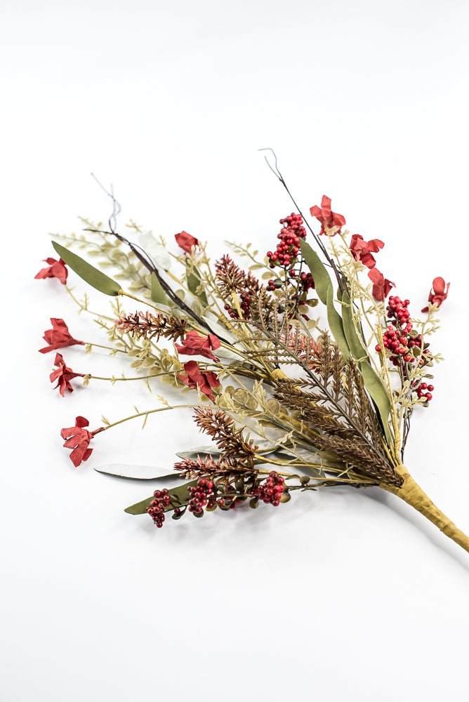 Autumn Fern, filler, and berry floral spray 60919 - red 63048 - Greenery MarketArtificial Flora63048 - Rd