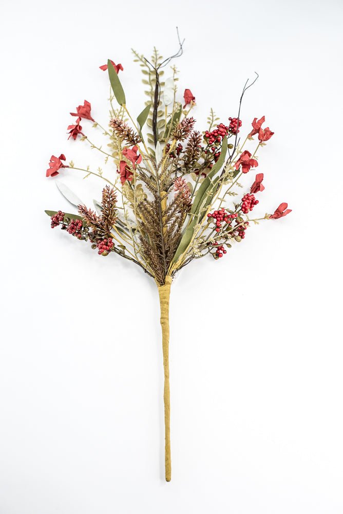 Autumn Fern, filler, and berry floral spray 60919 - red 63048 - Greenery MarketArtificial Flora63048 - Rd