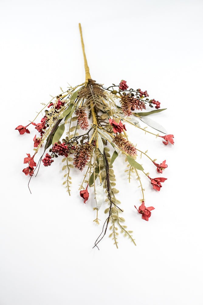 Autumn Fern, filler, and berry floral spray 60919 - red 63048 - Greenery MarketArtificial Flora63048 - Rd