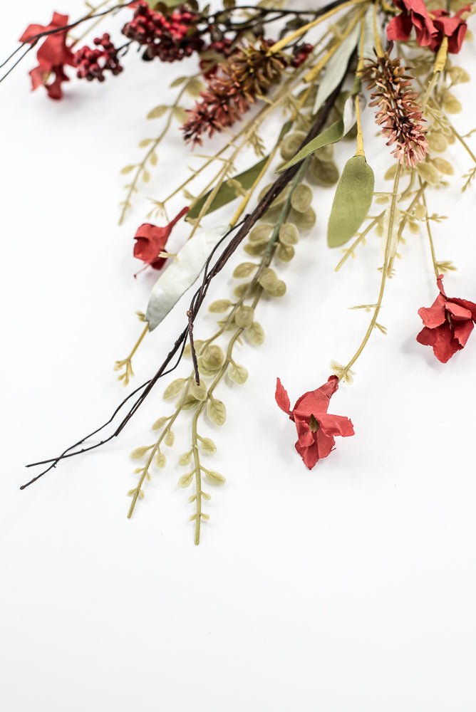 Autumn Fern, filler, and berry floral spray 60919 - red 63048 - Greenery MarketArtificial Flora63048 - Rd