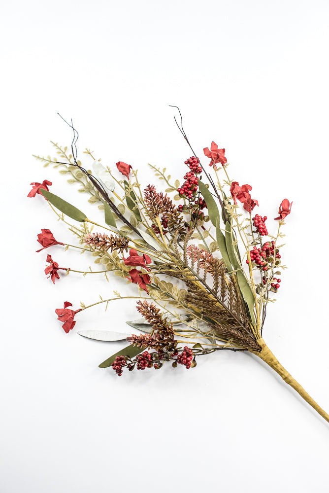 Autumn Fern, filler, and berry floral spray 60919 - red 63048 - Greenery MarketArtificial Flora63048 - Rd
