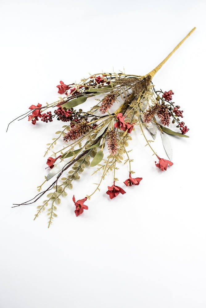 Autumn Fern, filler, and berry floral spray 60919 - red 63048 - Greenery MarketArtificial Flora63048 - Rd