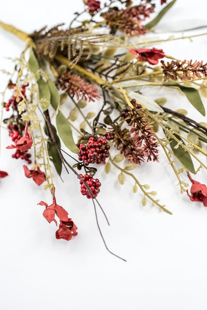 Autumn Fern, filler, and berry floral spray 60919 - red 63048 - Greenery MarketArtificial Flora63048 - Rd