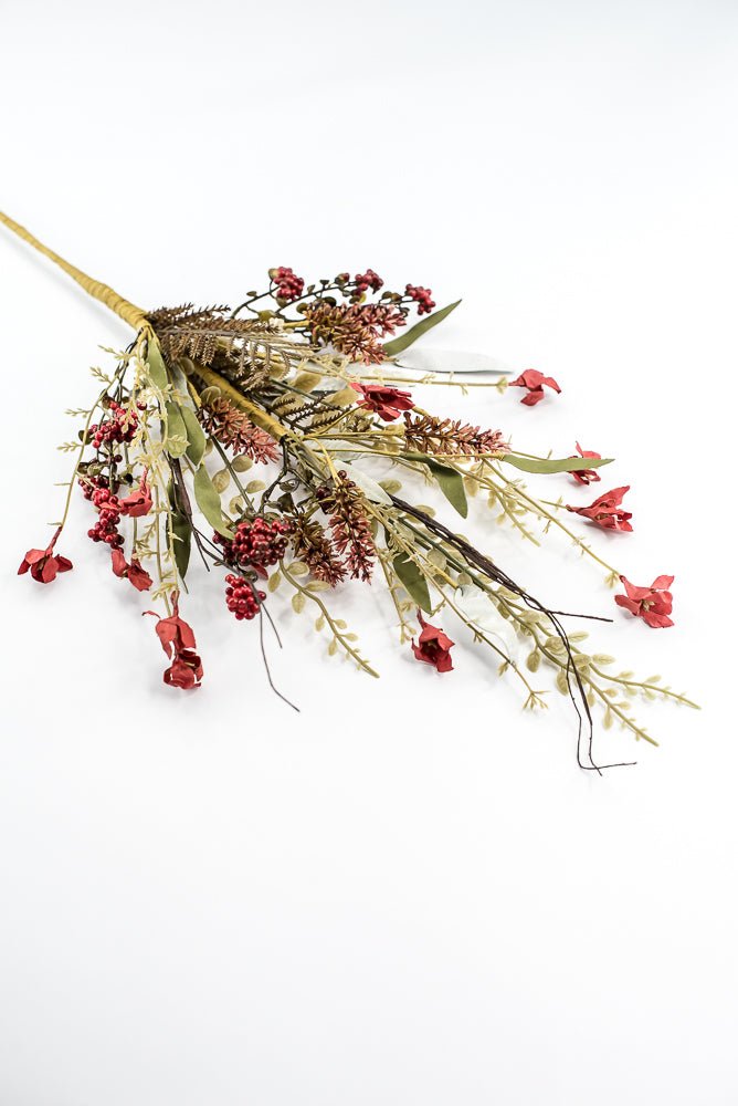 Autumn Fern, filler, and berry floral spray 60919 - red 63048 - Greenery MarketArtificial Flora63048 - Rd