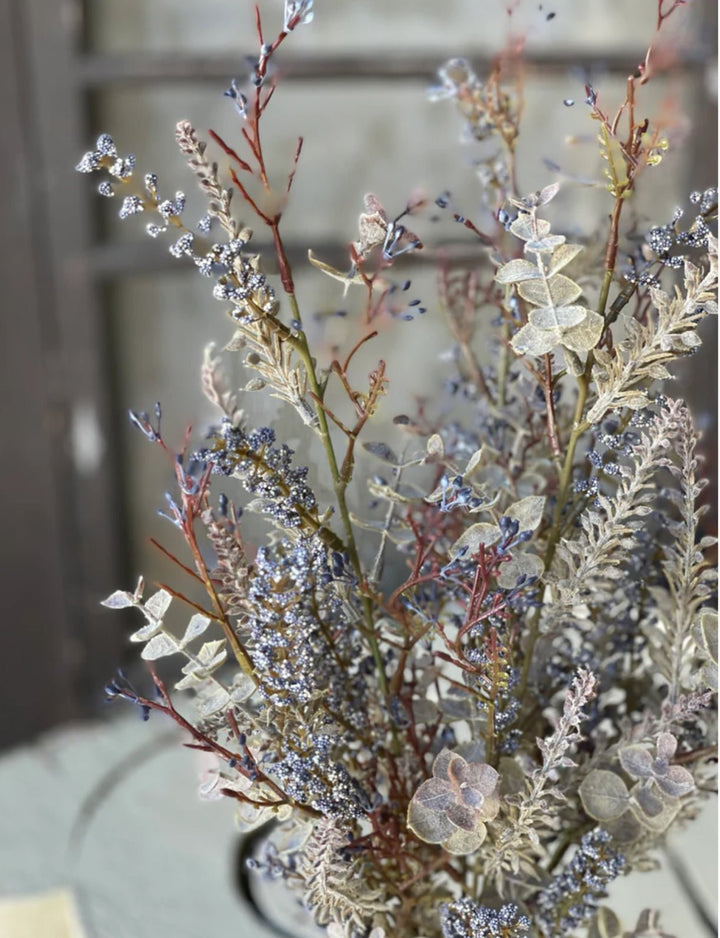 Autumn haze mixed filler bush - dusty blue - Greenery Marketartificial flowersFG5659