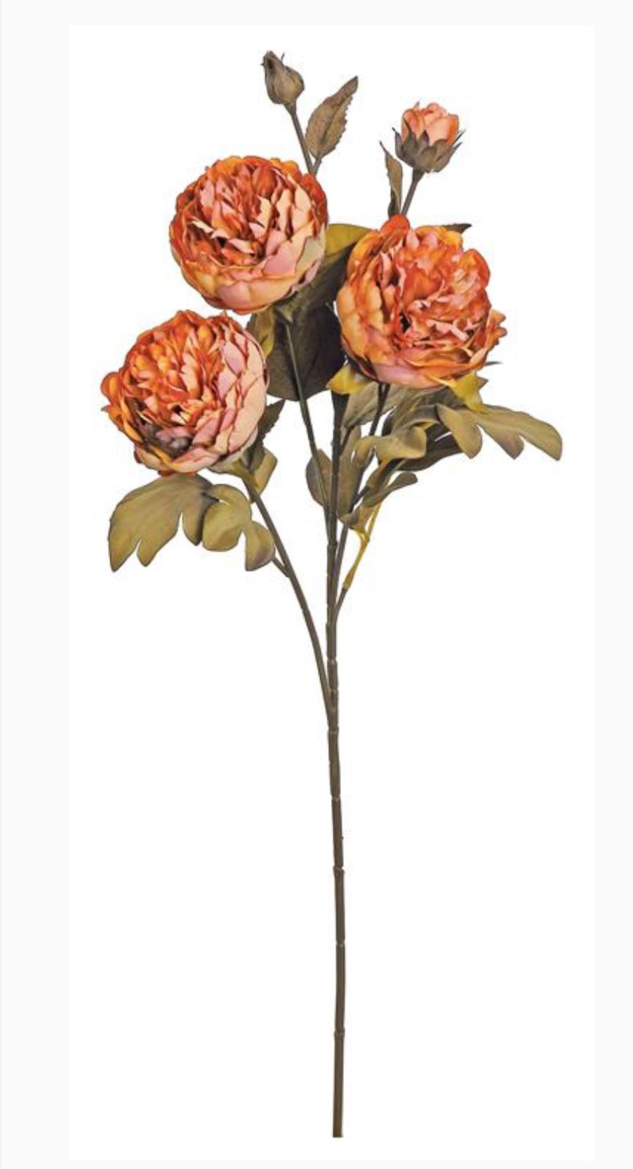 Autumn Peony spray - rust - Greenery Marketartificial flowers5907 - RT