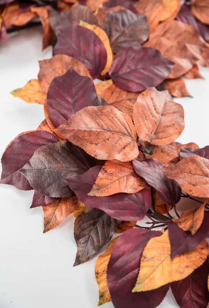 Autumn salal leaves garland - brown plum - Greenery Market2755123BR