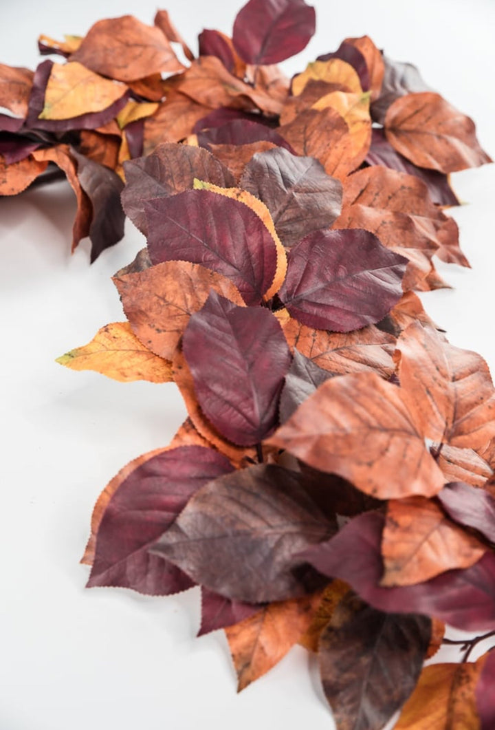 Autumn salal leaves garland - brown plum - Greenery Market2755123BR