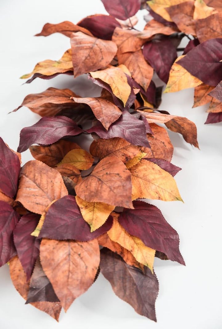 Autumn salal leaves garland - brown plum - Greenery Market2755123BR