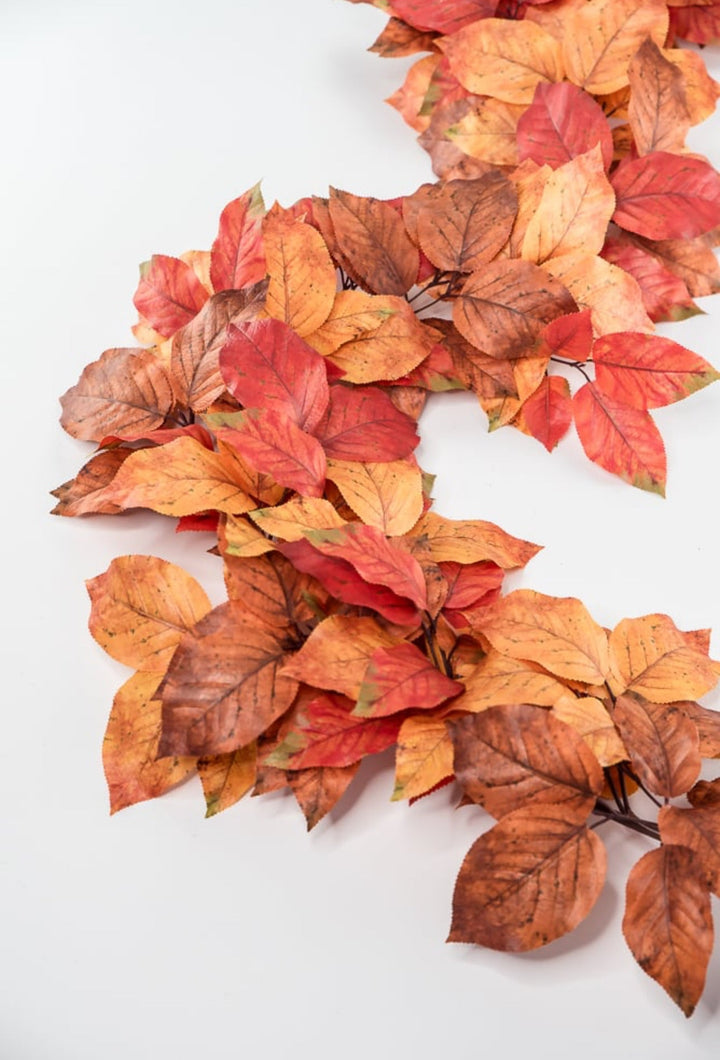 Autumn salal leaves garland - rust orange - Greenery Market2755123RO