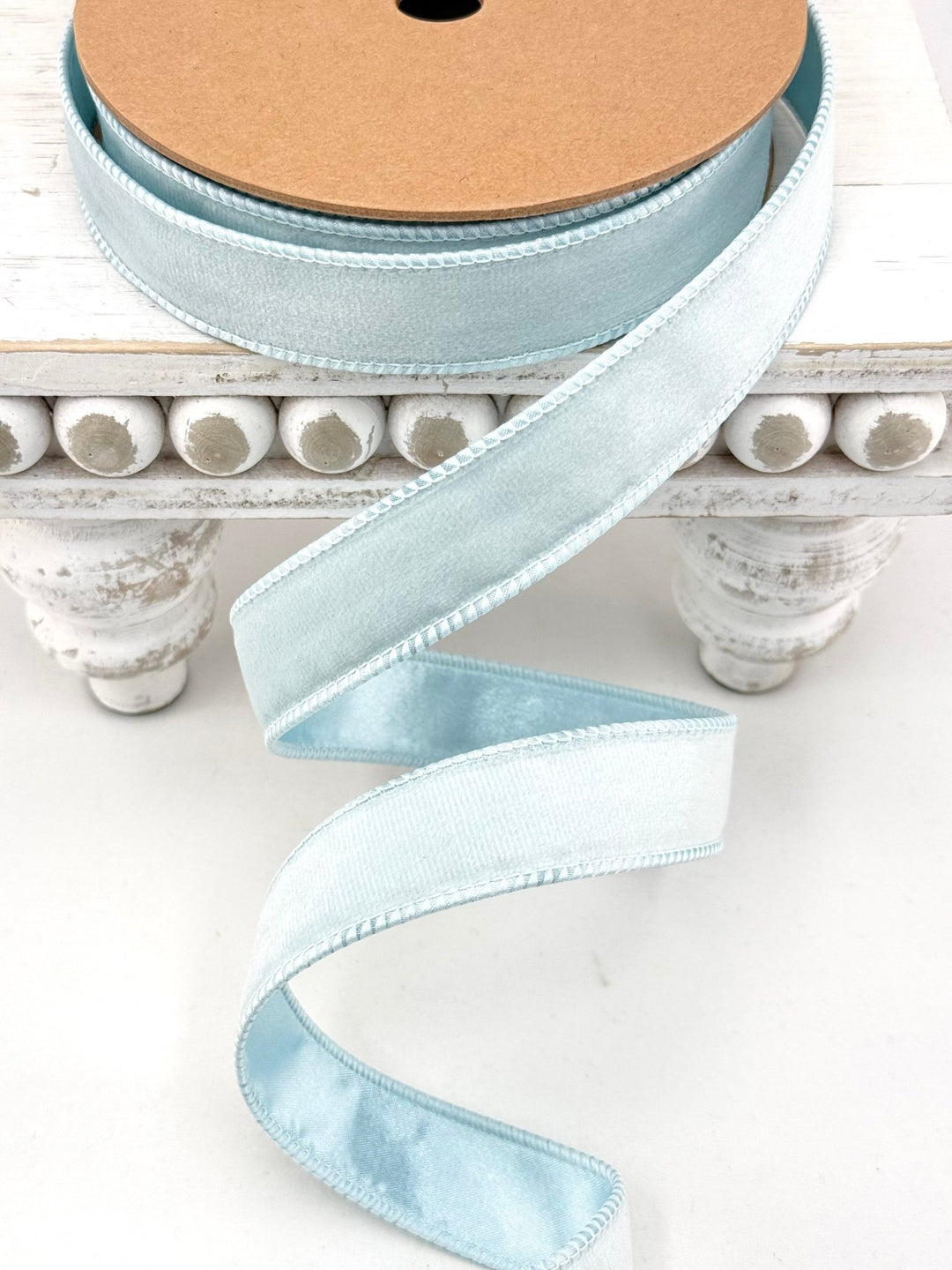 Baby Blue Reversible Velvet Wired Ribbon - 1" - Greenery MarketWired Ribbon7115W-332-25E