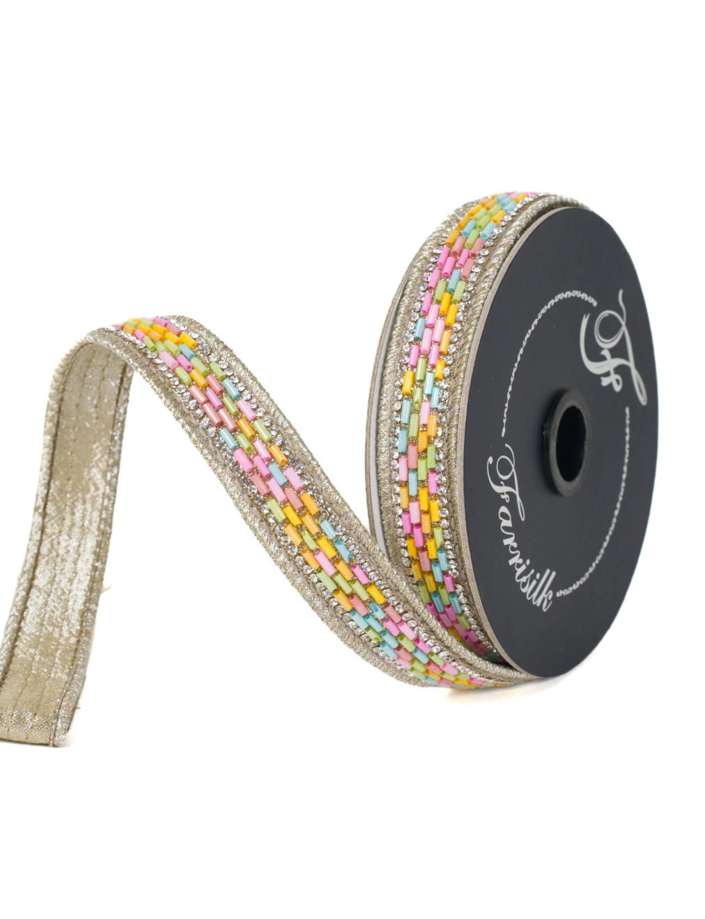 Sprinkle Ribon Beaded Sherbert Sprinkles .75” farrisilk wired ribbon - Greenery Market