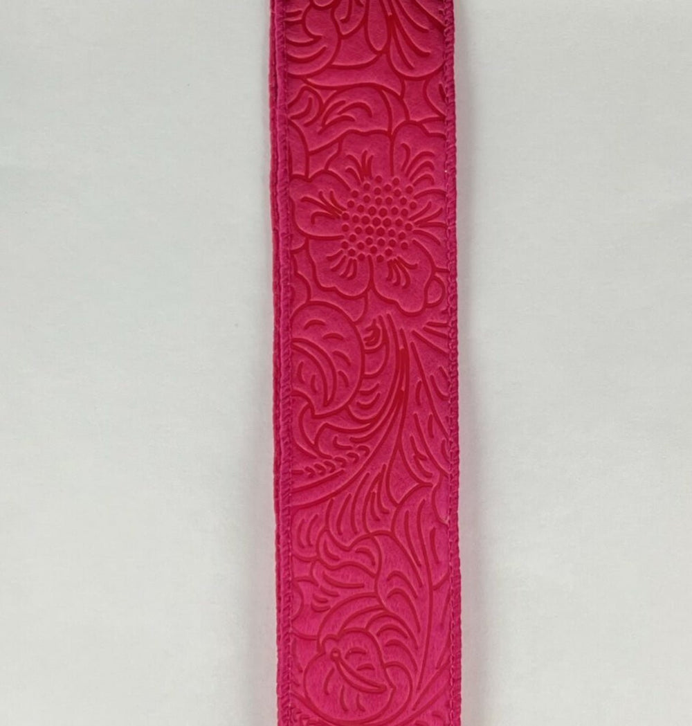 Beauty pink embossed 1.5” wired ribbon - Greenery MarketWired ribbon42466-09-28