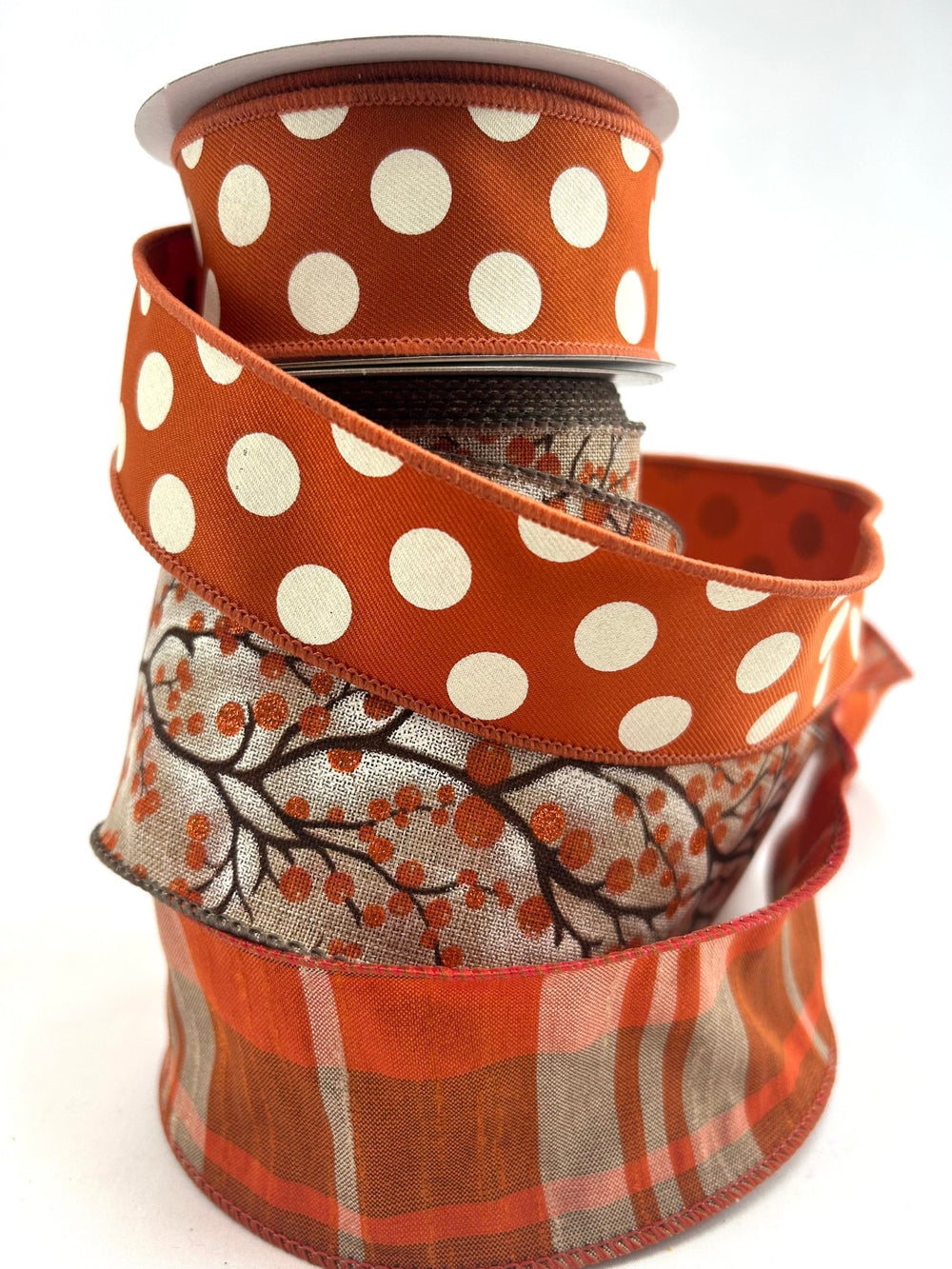 Berries and plaid bow bundle x 3 ribbons - Greenery MarketBerryX3