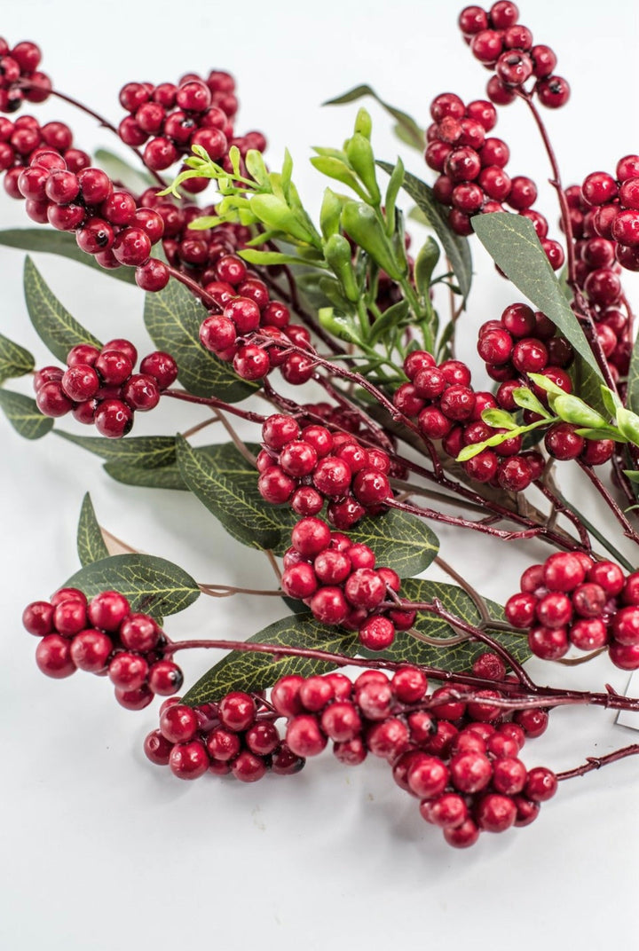 Berry & Mixed Leaves Spray - Greenery Market32069