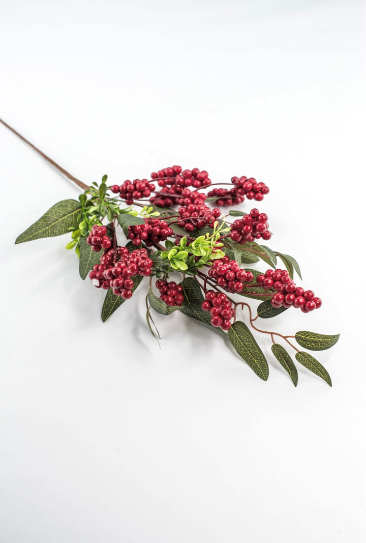 Berry & Mixed Leaves Spray - Greenery Market32069