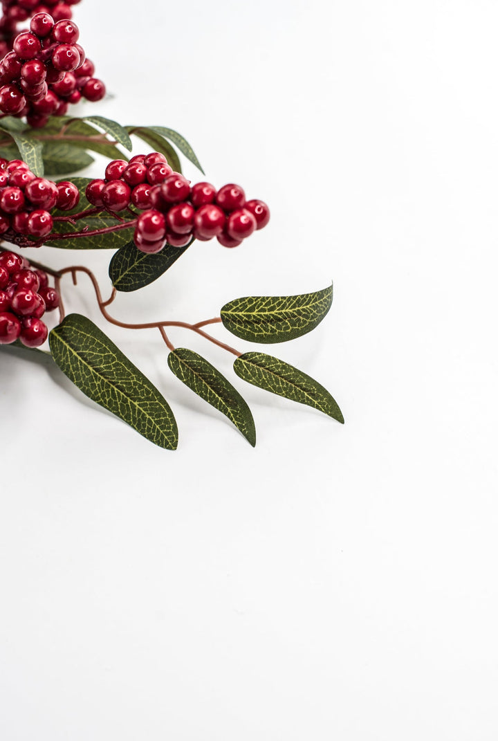 Berry & Mixed Leaves Spray - Greenery Market32069