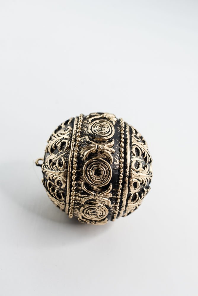 Black and Gold Hanging Ball - Greenery Market32179-BKGD