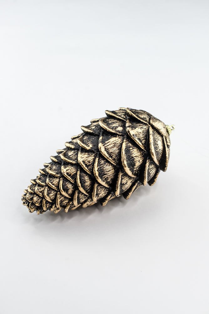 Black and Gold Hanging Pine Cone - Greenery Market32181-BKGD