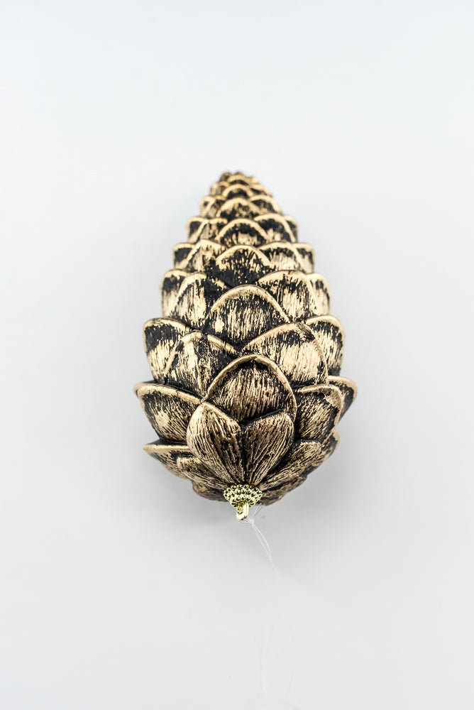 Black and Gold Hanging Pine Cone - Greenery Market32181-BKGD