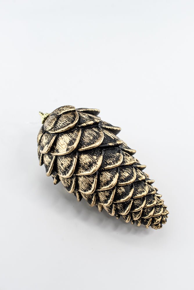 Black and Gold Hanging Pine Cone - Greenery Market32181-BKGD