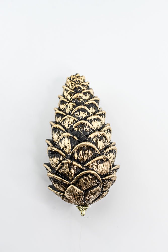 Black and Gold Hanging Pine Cone - Greenery Market32181-BKGD