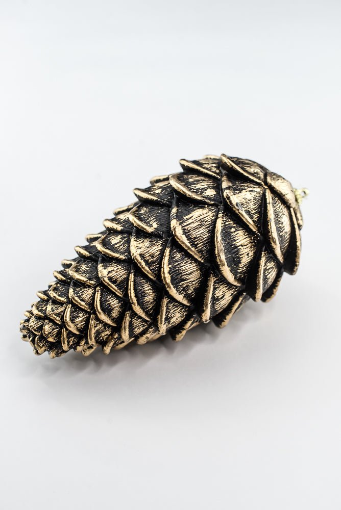 Black and Gold Hanging Pine Cone - Greenery Market32181-BKGD