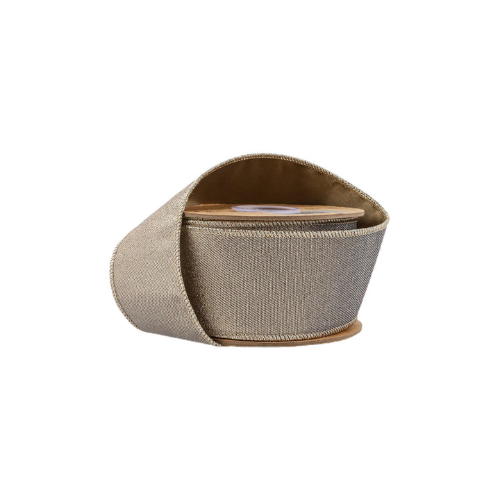 Black And Metallic Wired Iridescent Ribbon - 2.5" - Greenery Market8004W - 030 - 63E