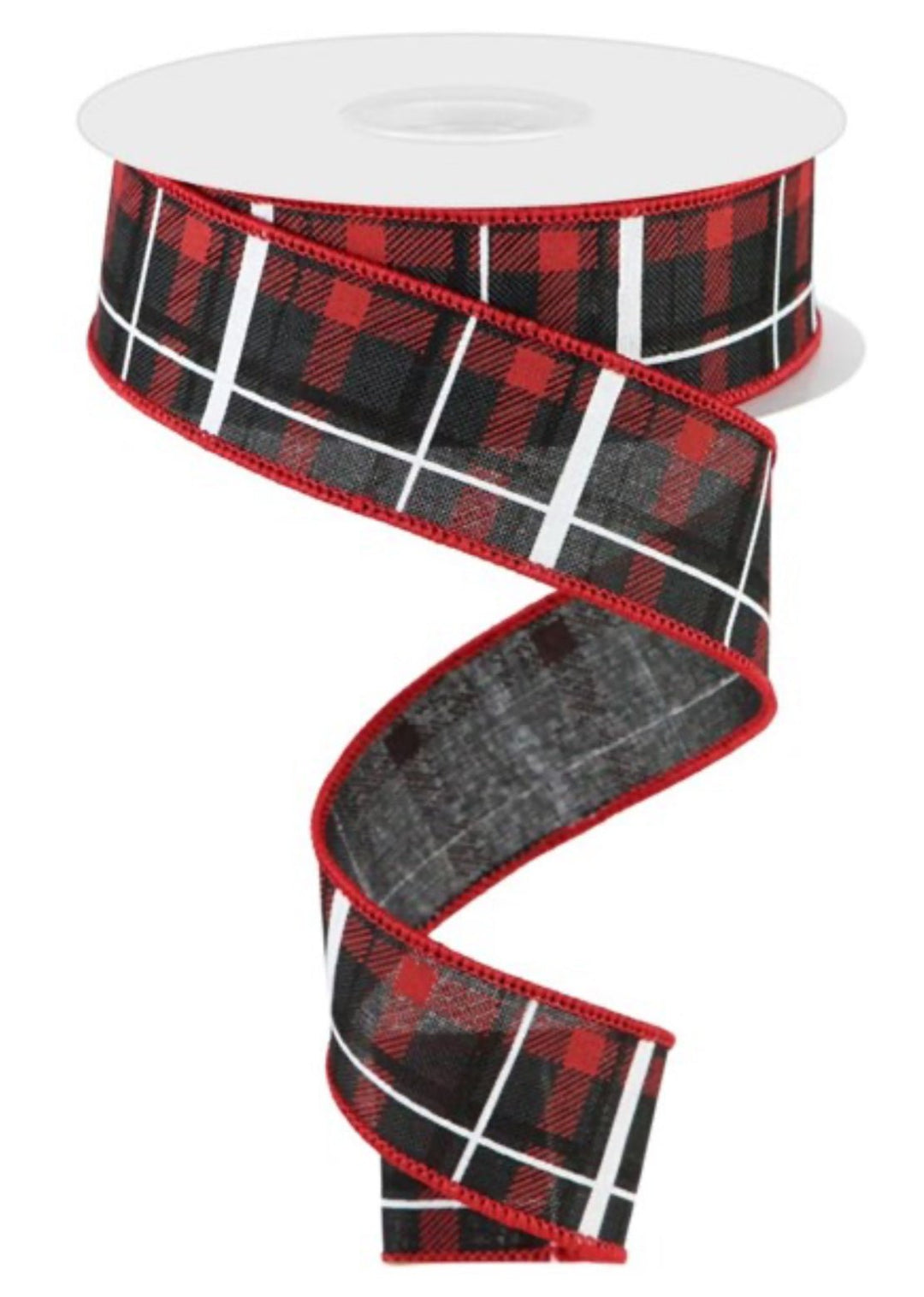 Black and red plaid wired ribbon 1.5" - Greenery MarketWired ribbonRGC153402