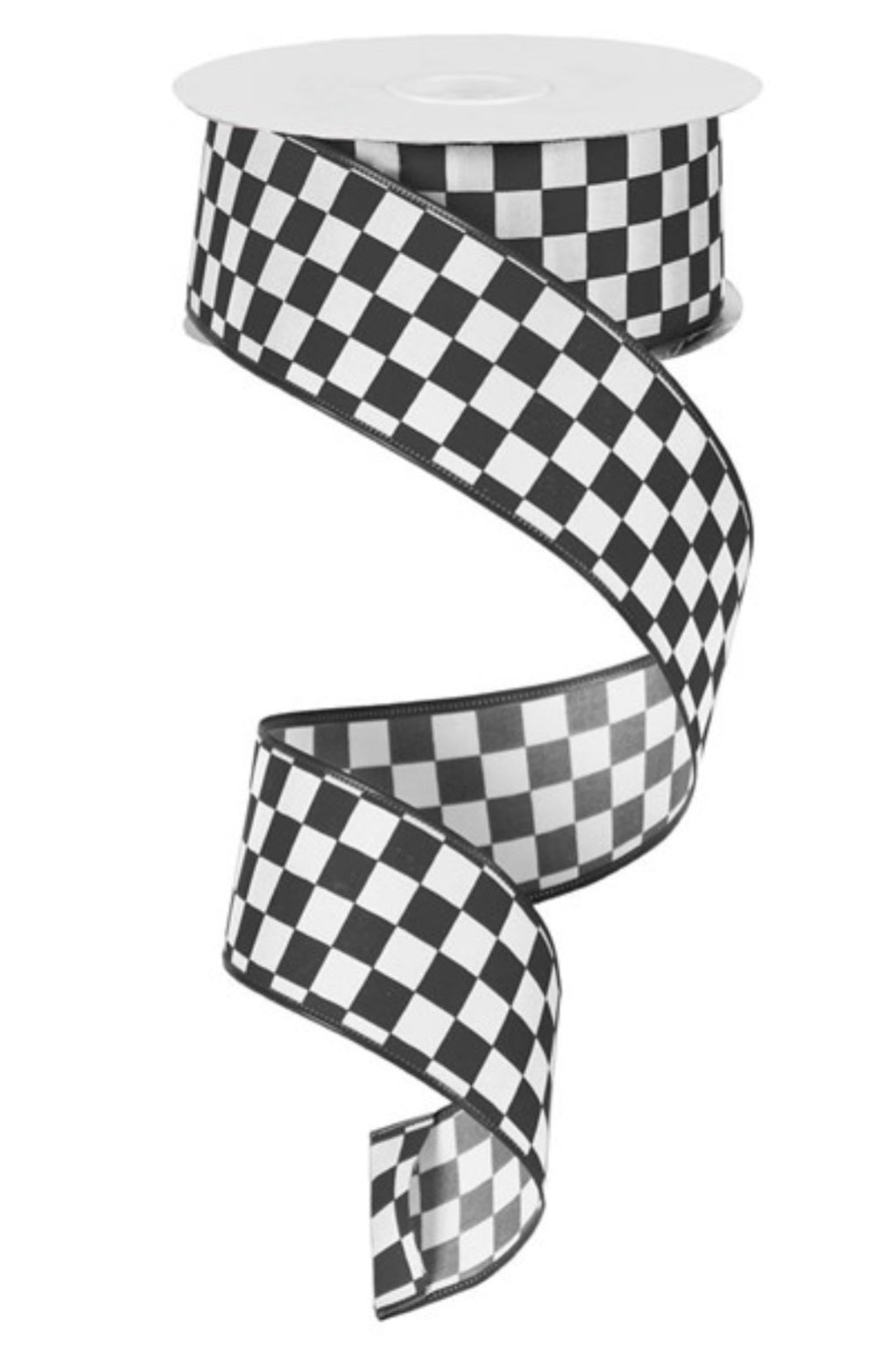 Black and white check wired ribbon - 1.5” - Greenery MarketWired ribbonRG1067X6