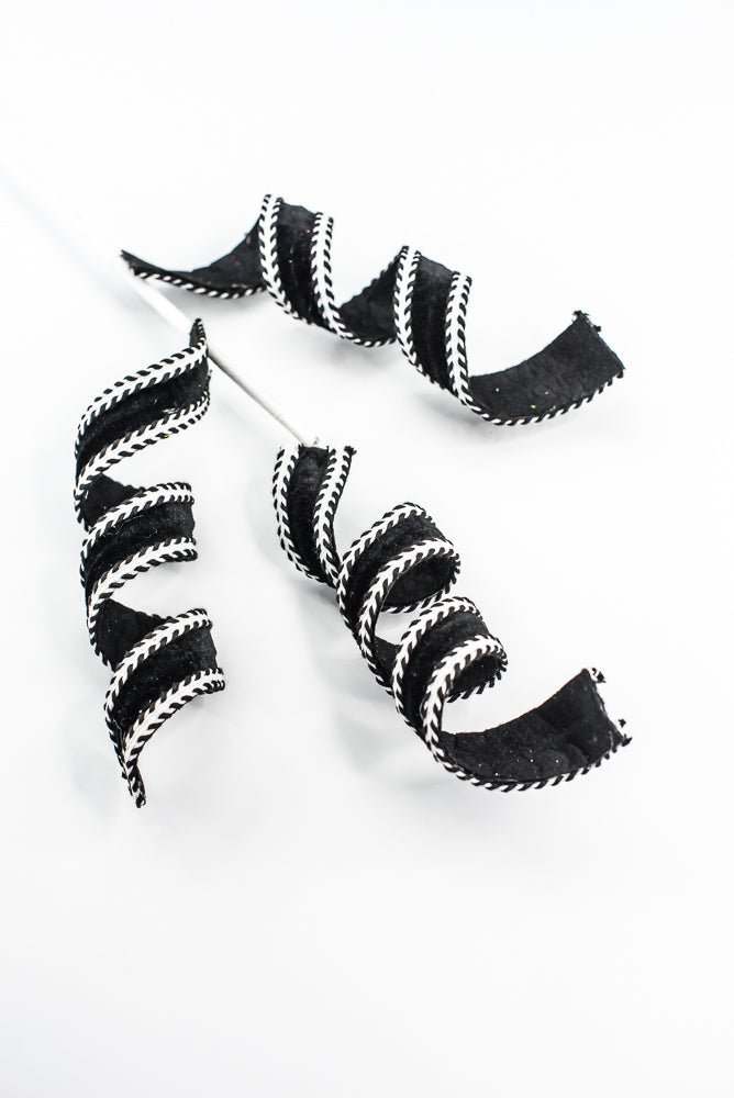 Black and White Curly Spray - Greenery Market86283BKWT
