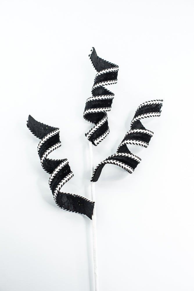 Black and White Curly Spray - Greenery Market86283BKWT
