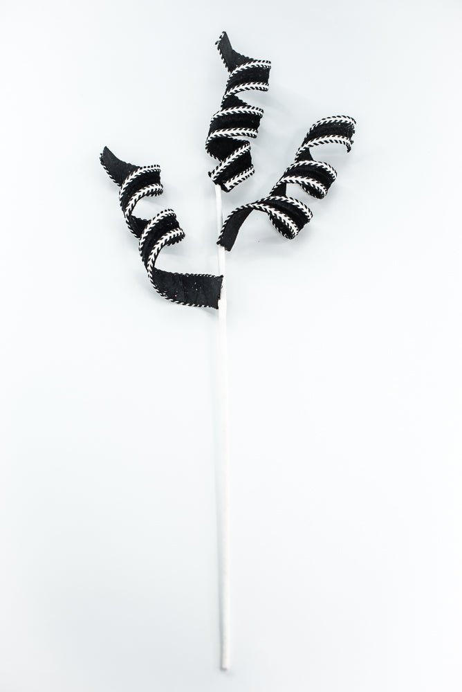 Black and White Curly Spray - Greenery Market86283BKWT