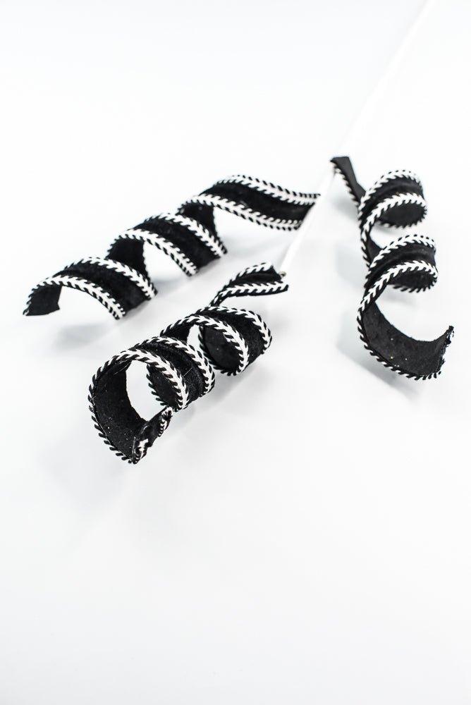 Black and White Curly Spray - Greenery Market86283BKWT