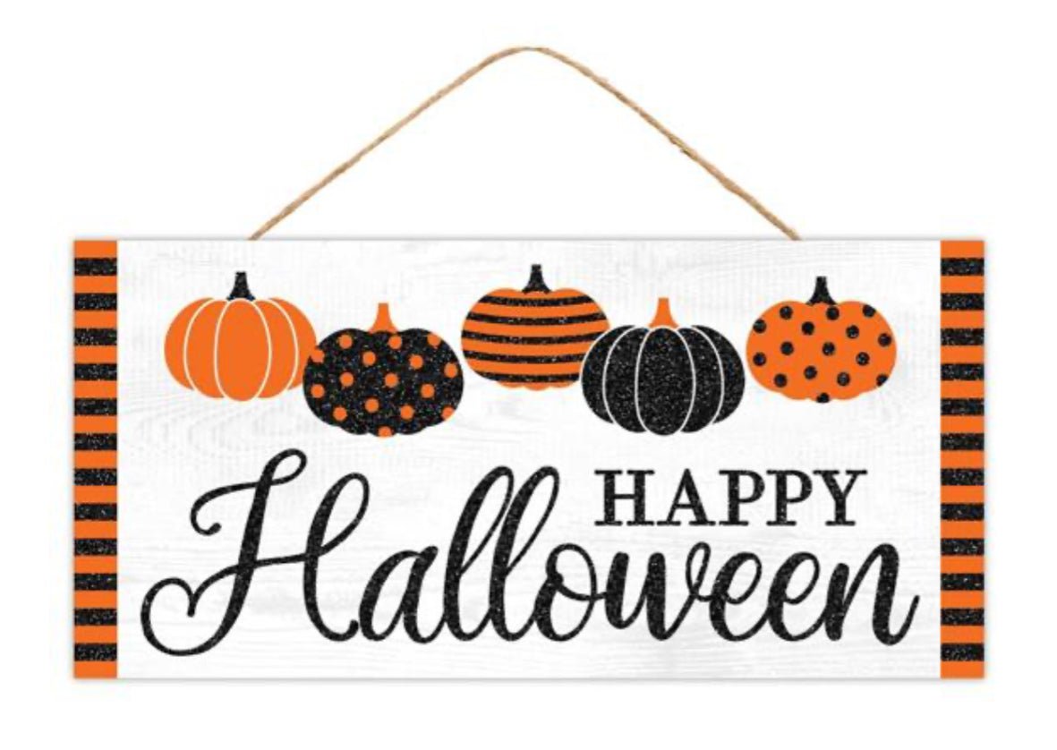 Black and white patterned pumpkins halloween sign - Greenery MarketSeasonal & Holiday DecorationsAP8957