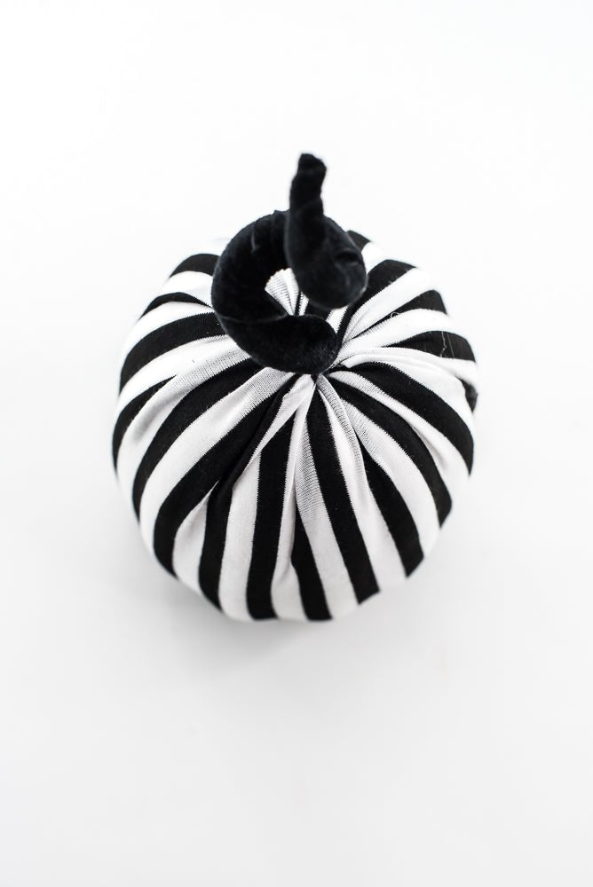 Black and White Stripe Decor Pumpkin - Greenery MarketSeasonal & Holiday Decorations57271BKWT