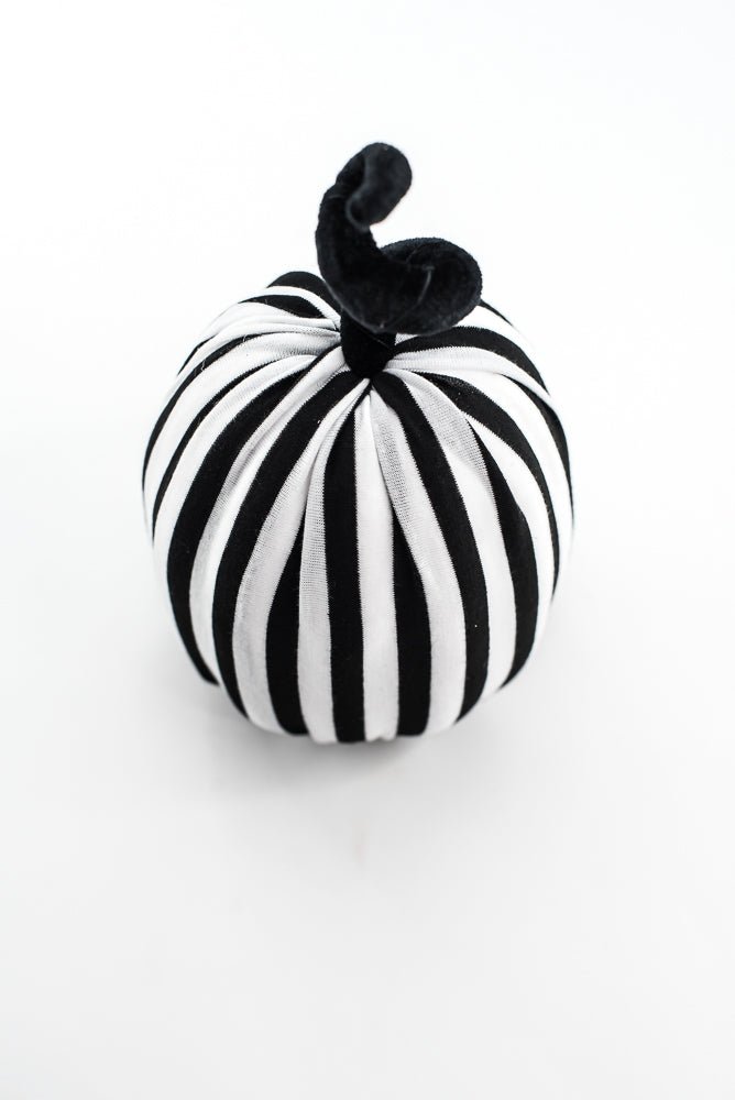 Black and White Stripe Decor Pumpkin - Greenery MarketSeasonal & Holiday Decorations57271BKWT