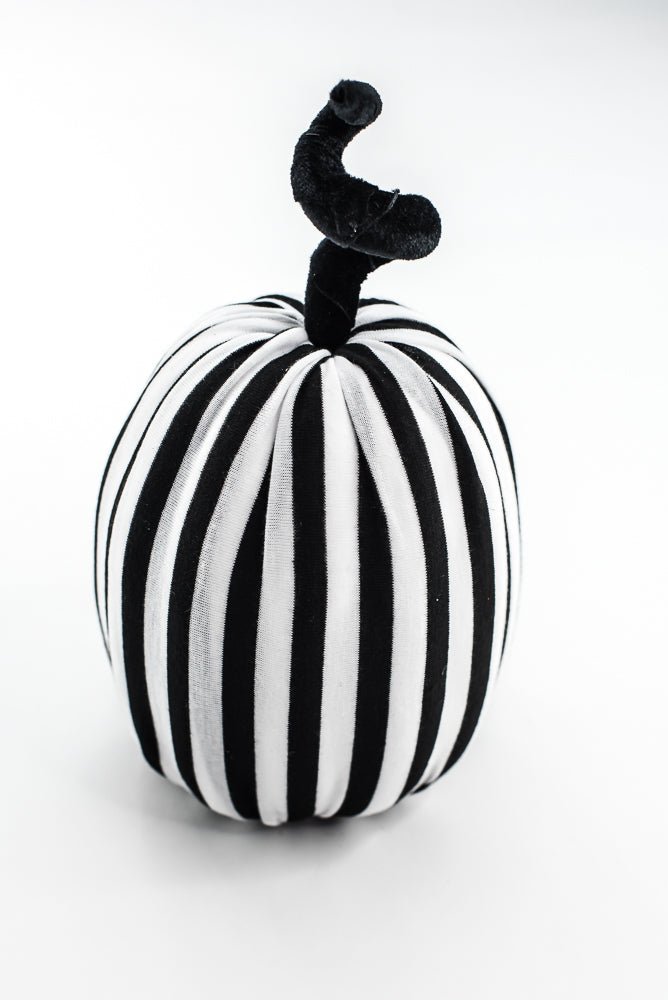 Black and White Stripe Decor Pumpkin - Greenery MarketSeasonal & Holiday Decorations57271BKWT