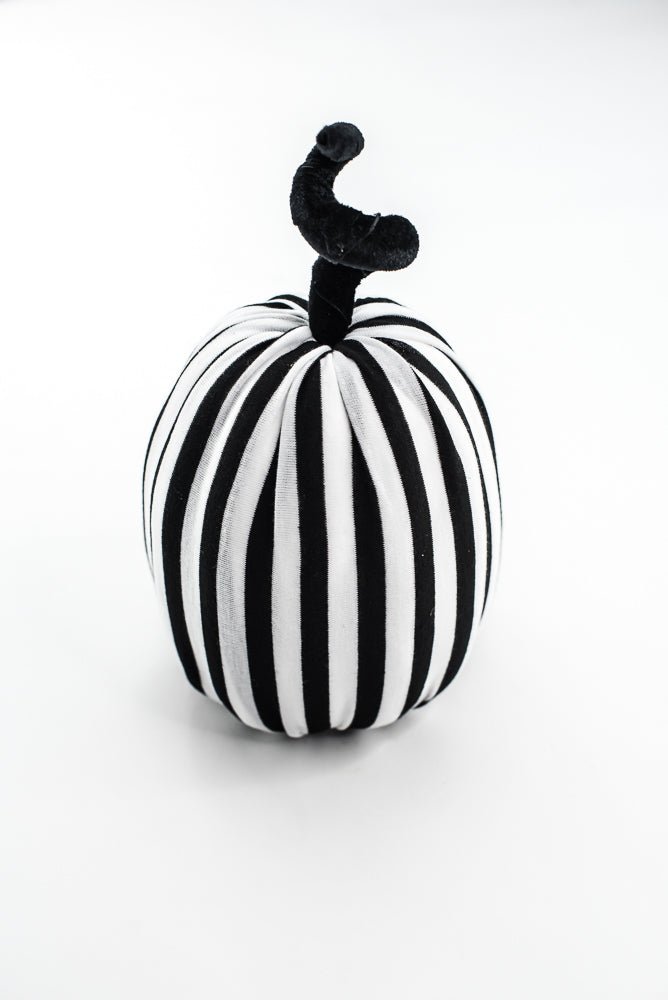 Black and White Stripe Decor Pumpkin - Greenery MarketSeasonal & Holiday Decorations57271BKWT