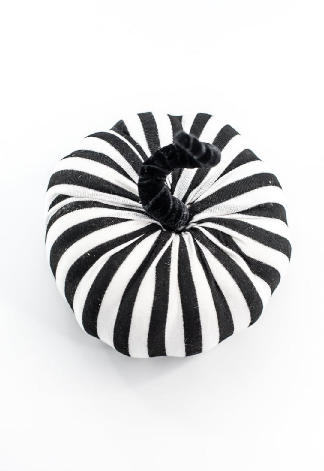 Black and White Stripe Decor Pumpkin - Greenery Market57272BKWT